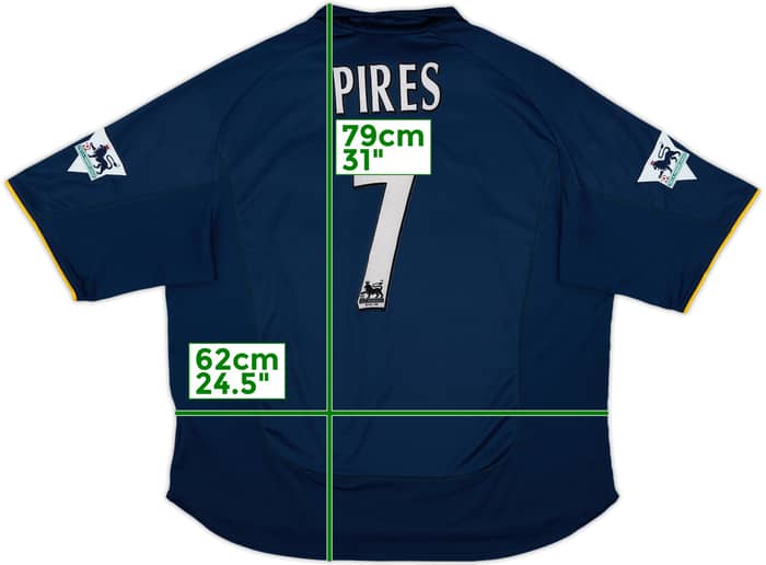 2000-02 Arsenal European Shirt Pires #7 - 8/10 - (XXL)