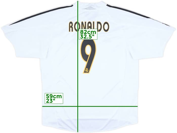 2004-05 Real Madrid Home Shirt Ronaldo #9 - 9/10 - (XL)