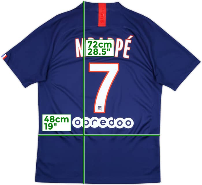 2019-20 Paris Saint-Germain Home Shirt Mbappe #7 - 7/10 - (M)