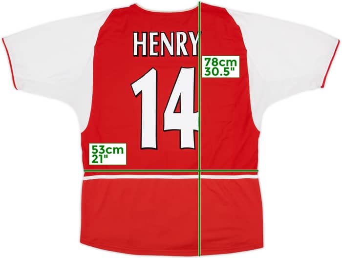 2002-04 Arsenal Home Shirt Henry #14 - 7/10 - (L)