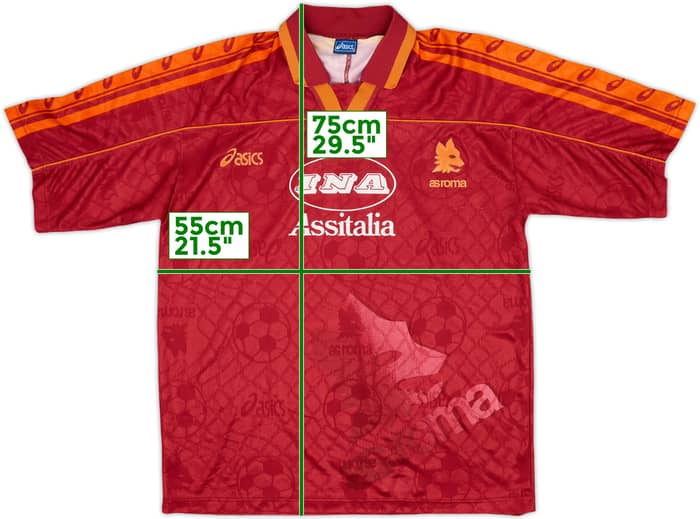 1995-96 Roma Home Shirt - 7/10 - (XL)