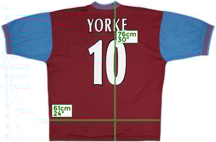 1997-98 Aston Villa Home Shirt Yorke #10 - 8/10 - (XL)
