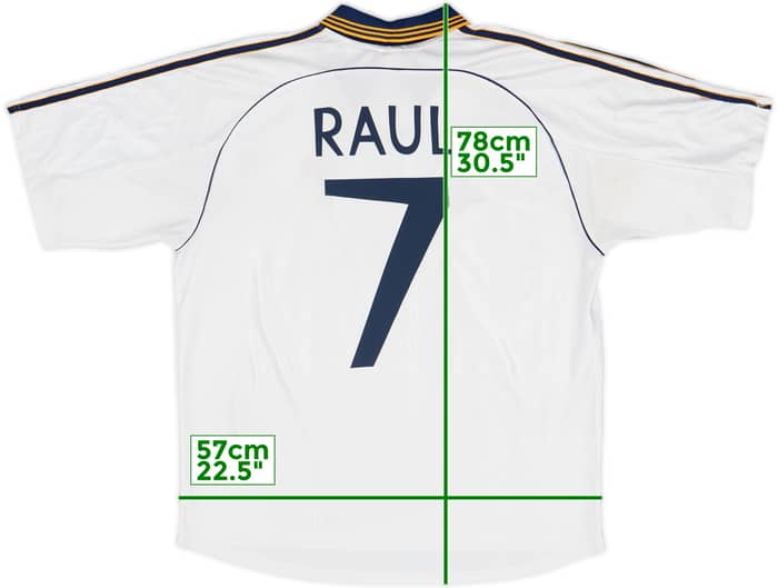 1998-00 Real Madrid Home Shirt Raul #7 - 10/10 - (L)