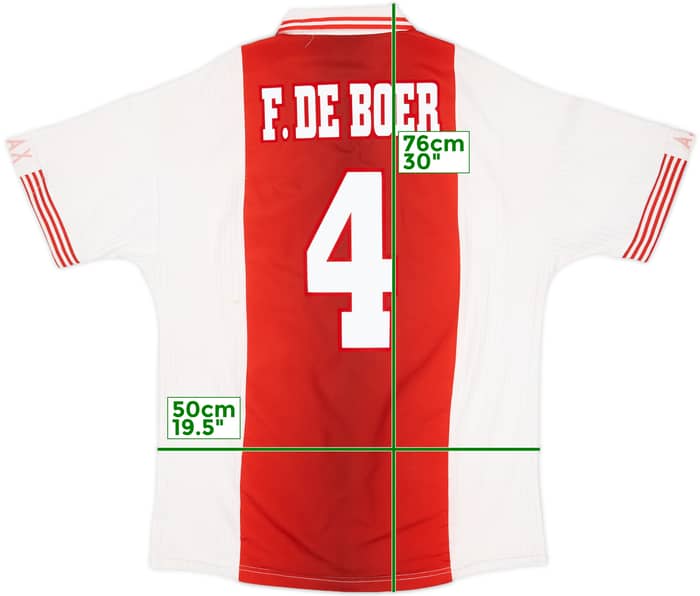 1997-98 Ajax Home Shirt F.De Boer #4 - 7/10 - (M)