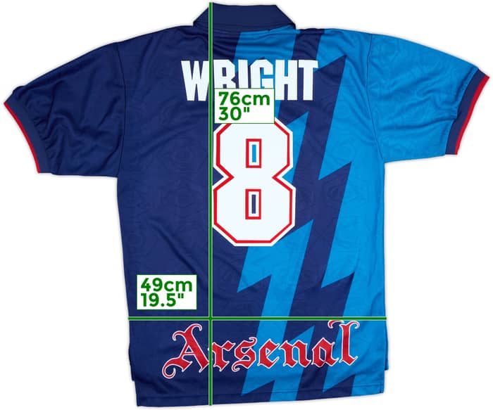 1995-96 Arsenal Away Shirt Wright #8 - 9/10 - (S)