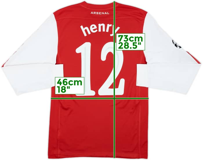 2011-12 Arsenal Home L/S Shirt Henry #12 - 8/10 - (S)