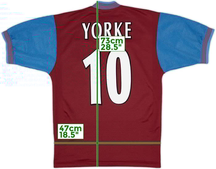 1997-98 Aston Villa Home Shirt Yorke #10 - 8/10 - (S)