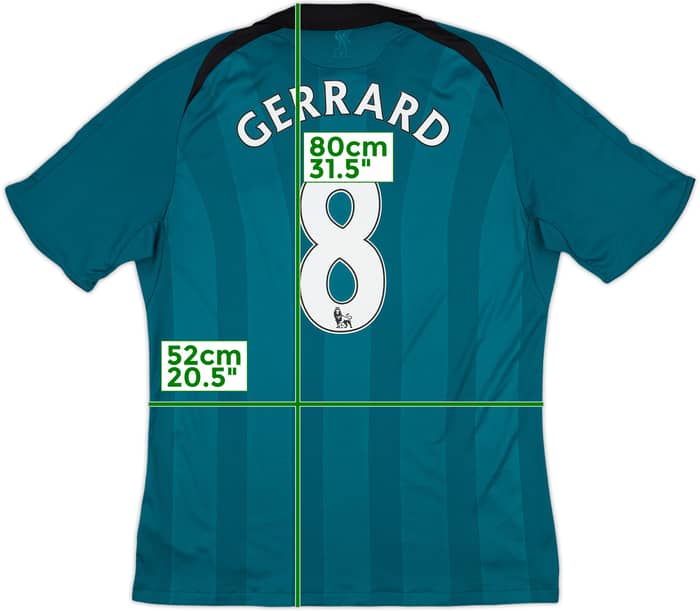 2008-09 Liverpool Third Shirt Gerrard #8 - 8/10 - (L)