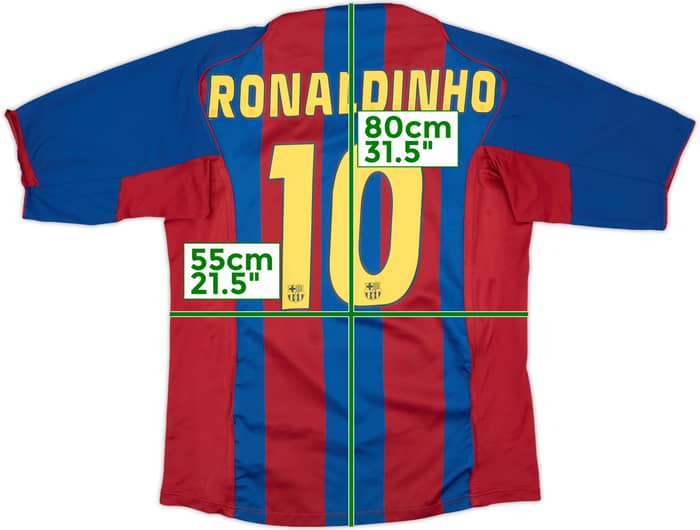 2004-05 Barcelona Home Shirt Ronaldinho #10 - 9/10 - (XL)