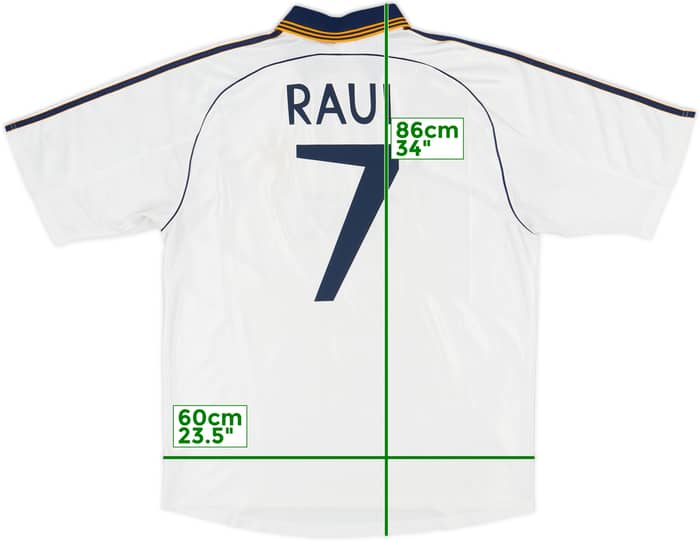 1998-00 Real Madrid Home Shirt Raul #7 - 8/10 - (XL)