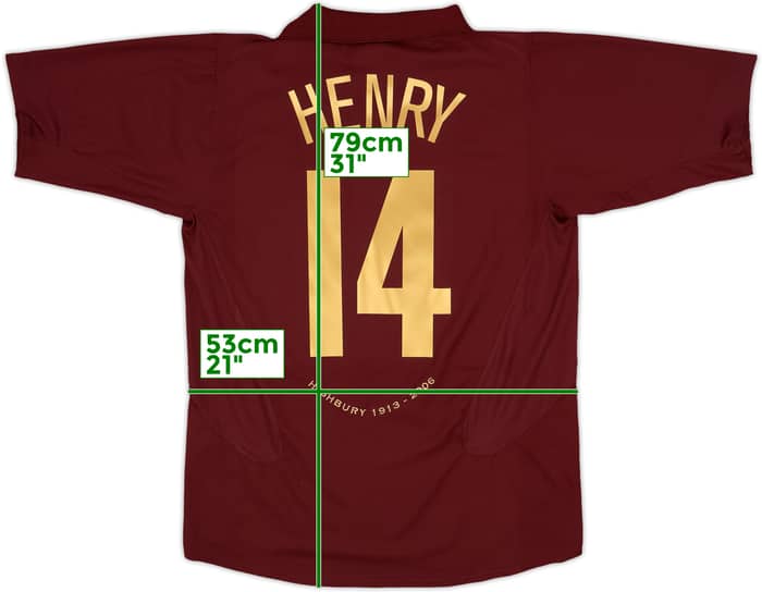 2005-06 Arsenal Home Shirt Henry #14 - 7/10 - (L)