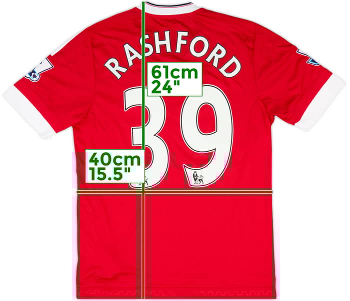 2015-16 Manchester United Home Shirt Rashford #39 - 9/10 - (M)
