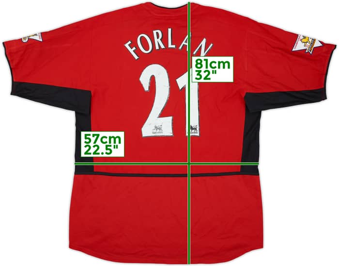 2002-04 Manchester United Home Shirt Forlan #21 - 6/10 - (L)