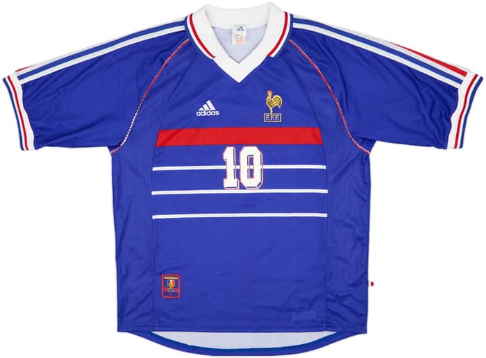1998-00 France Home Shirt Zidane #10 - 8/10 - (L)