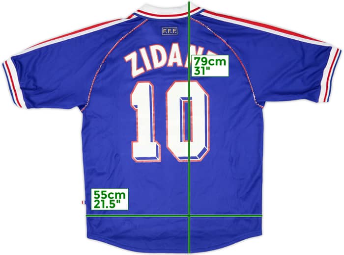 1998-00 France Home Shirt Zidane #10 - 8/10 - (L)