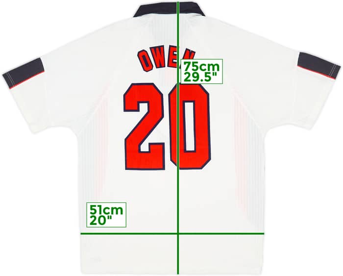 1997-99 England Home Shirt Owen #20 - 8/10 - (L)