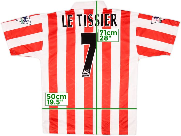 1995-97 Southampton Home Shirt Le Tissier #7 - 8/10 - (M)