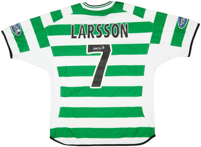 2001-03 Celtic Home Shirt Larsson #7 - 8/10 - (L)