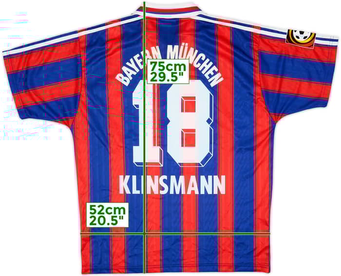 1995-97 Bayern Munich Home Shirt Klinsmann #18 - 9/10 - (L)