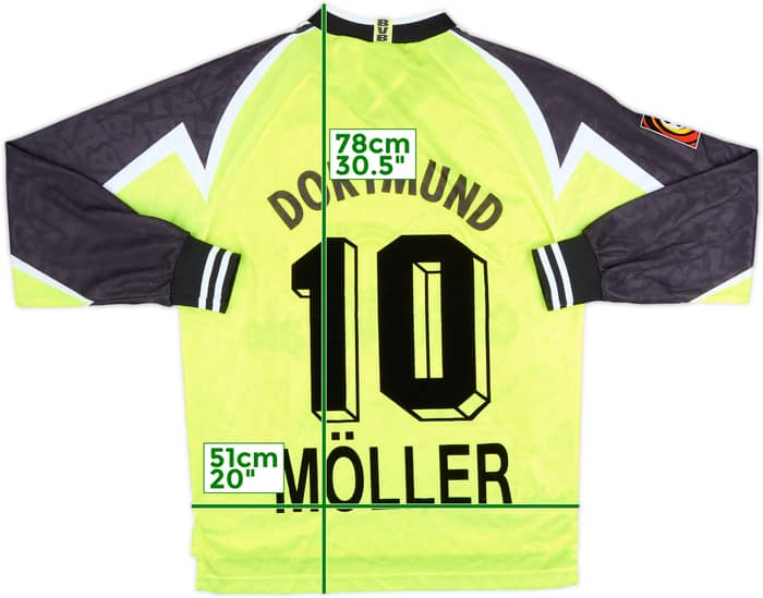 1995-96 Borussia Dortmund Home L/S Shirt Moller #10 - 6/10 - (M)