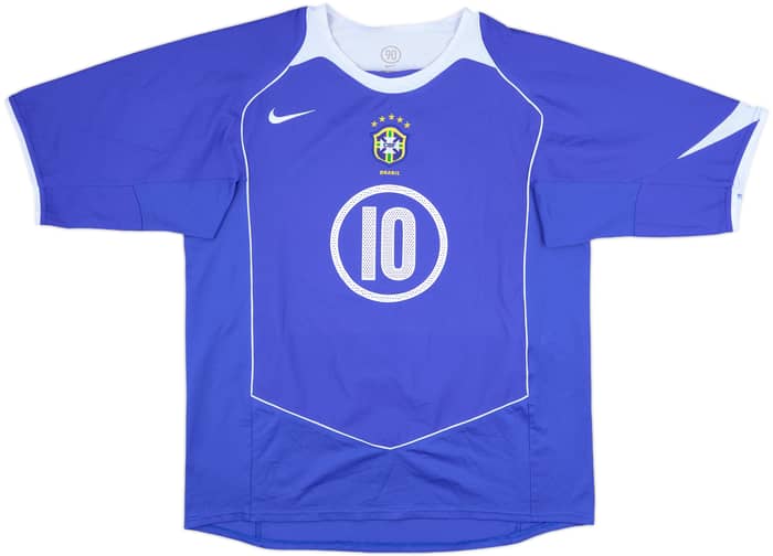 2004-06 Brazil Away Shirt Ronaldinho #10 - 9/10 - (L)