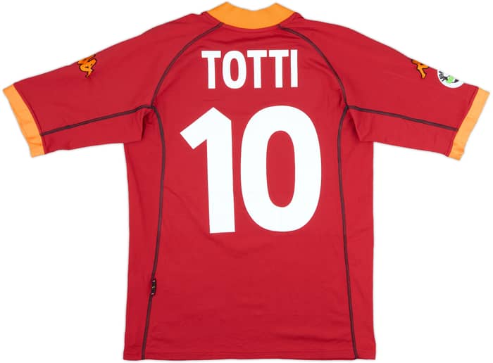 2001-02 Roma Home Shirt Totti #10 - 8/10 - (L)