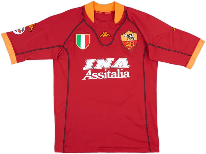 2001-02 Roma Home Shirt Totti #10 - 8/10 - (L)