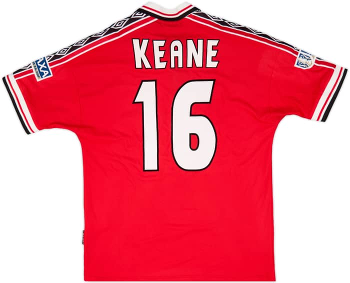 1998-00 Manchester United Home Shirt Keane #16 - 9/10 - (L)