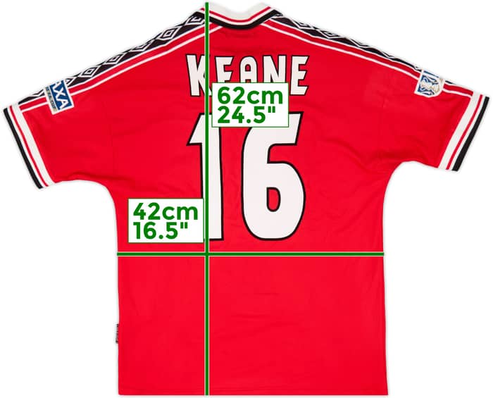 1998-00 Manchester United Home Shirt Keane #16 - 9/10 - (L)