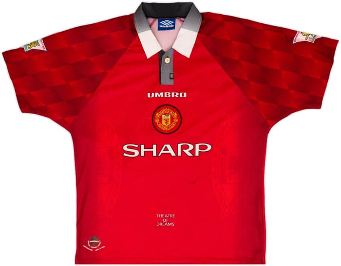 1996-98 Manchester United Home Shirt Beckham #10 - 6/10 - (L)