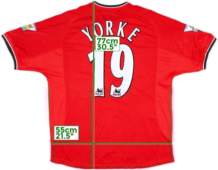 品質一番の 2000-02 Manchester United Home Shirt Yorke #19 - 8/10 - (L) ウェア