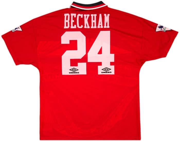 1994-96 Manchester United Home Shirt Beckham #24 - 7/10 - (L)