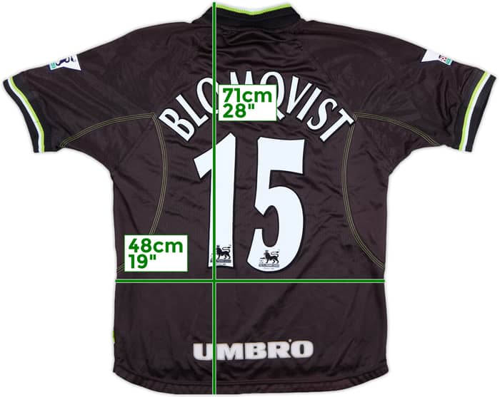 1998-99 Manchester United Third Shirt Blomqvist #15 - 7/10 - (M)