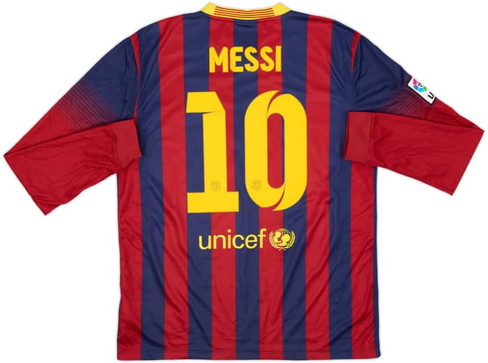 2013-14 Barcelona Home L/S Shirt Messi #10 - 8/10 - (L)
