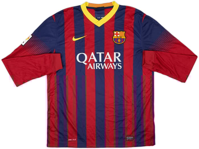 2013-14 Barcelona Home L/S Shirt Messi #10 - 8/10 - (L)