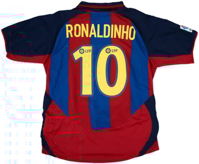2003-04 Barcelona Home Shirt Ronaldinho #10 - 8/10 - (L)