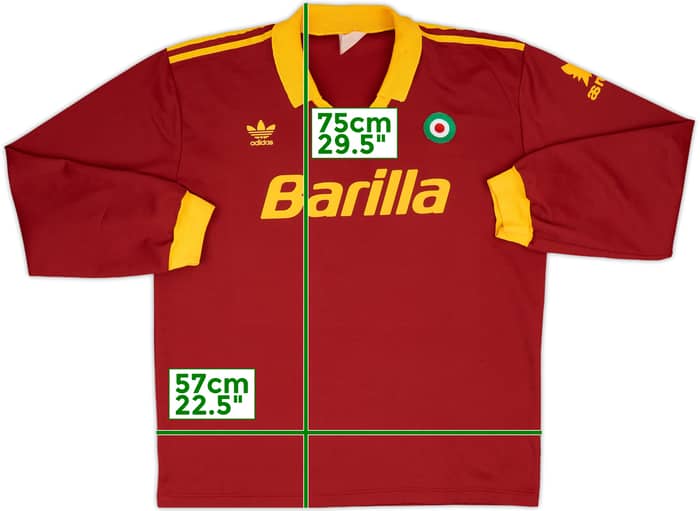 1991-92 Roma Home L/S Shirt - 8/10 - (XL)