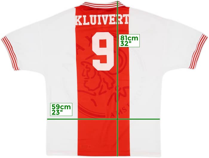 1995-96 Ajax Home Shirt Kluivert #9 - 8/10 - (XL)