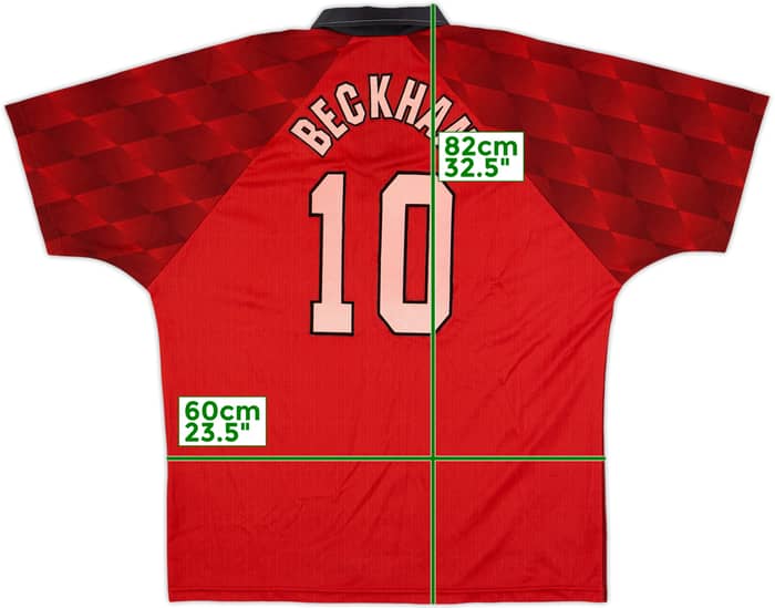 1996-98 Manchester United Home Shirt Beckham #10 - 7/10 - (XL)