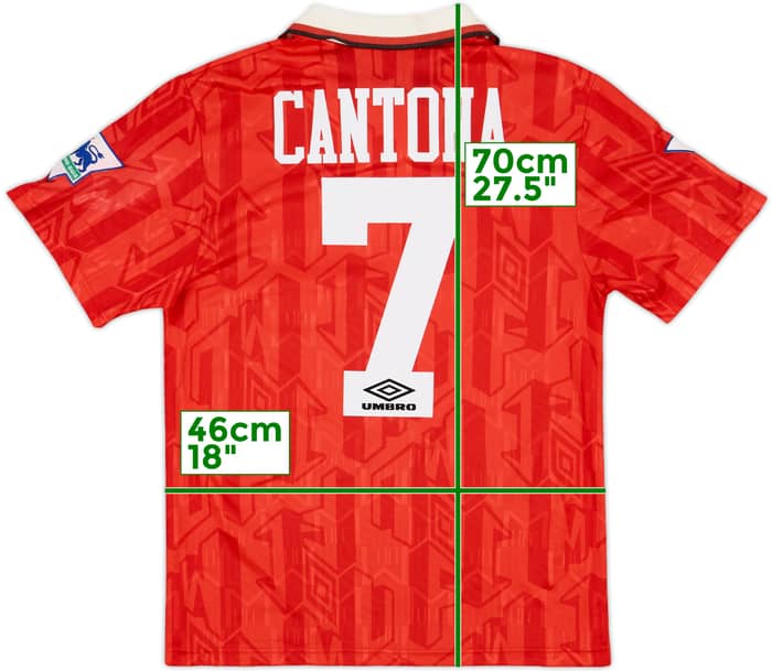 1992-94 Manchester United Home Shirt Cantona #7 - 7/10 - (S)