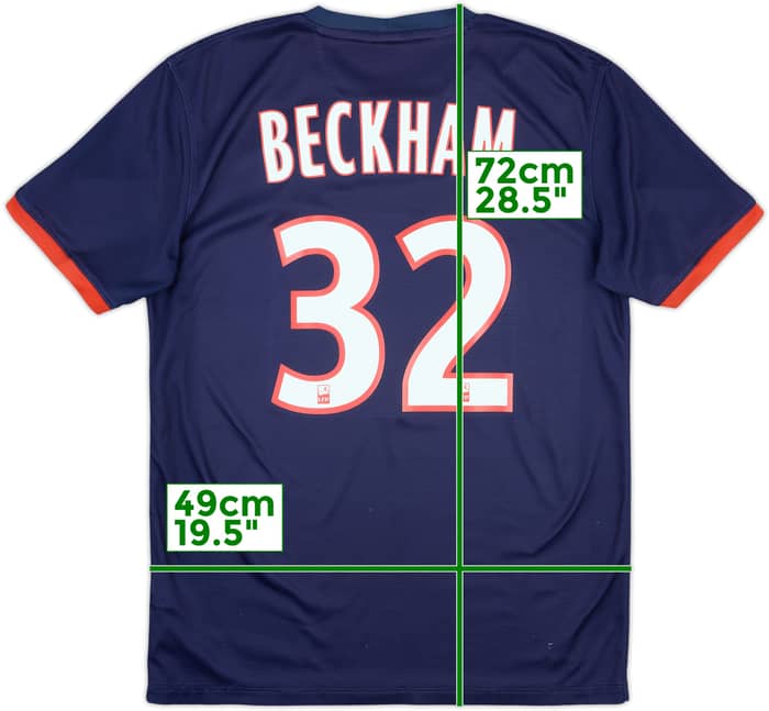 2013-14 Paris Saint-Germain Home Shirt Beckham #32 - 7/10 - (M)