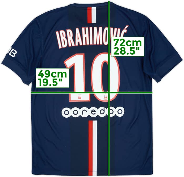 2014-15 Paris Saint-Germain Home Shirt Ibrahimovic #10 - 6/10 - (M)