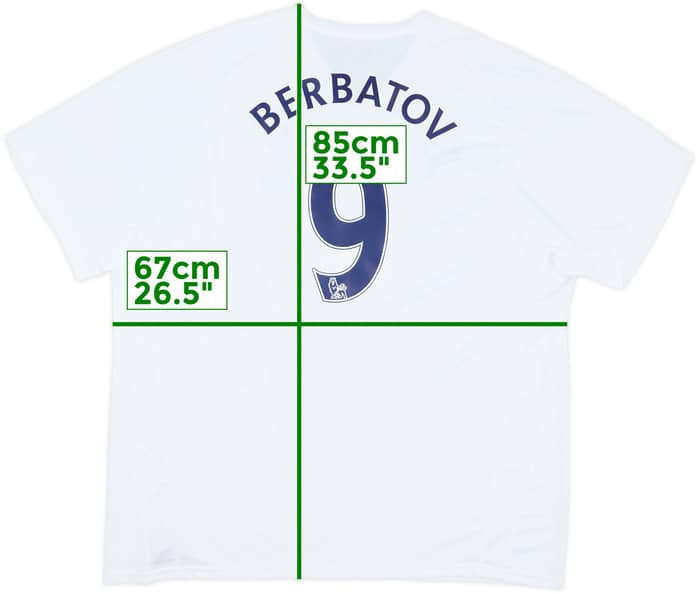 2007-08 Tottenham Home Shirt Berbatov #9 - 8/10 - (3XL)