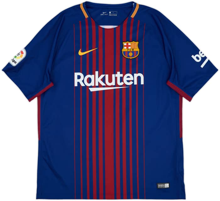 2017-18 Barcelona Home Shirt Suarez #9 - 10/10 - (L)