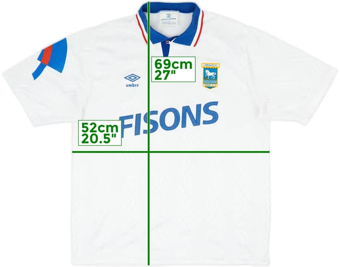1991-92 Ipswich Away Shirt - 8/10 - (XXL)