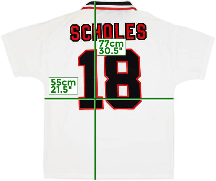1996-97 Manchester United Away Shirt Scholes #18 - 7/10 - (L)