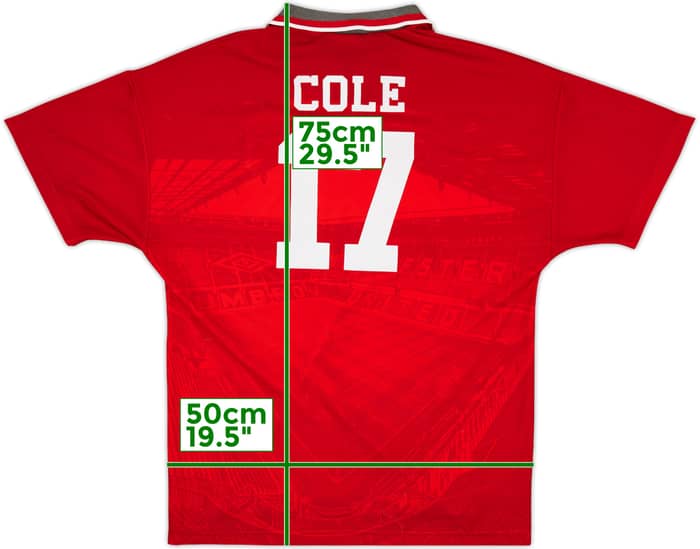 1994-96 Manchester United Home Shirt Cole #17 - 6/10 - (L)