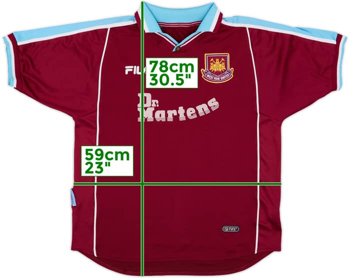 1999-01 West Ham Home Shirt - 5/10 - (L)