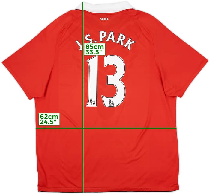 2010-11 Manchester United Home Shirt J.S. Park #13 - 8/10 - (XXL)
