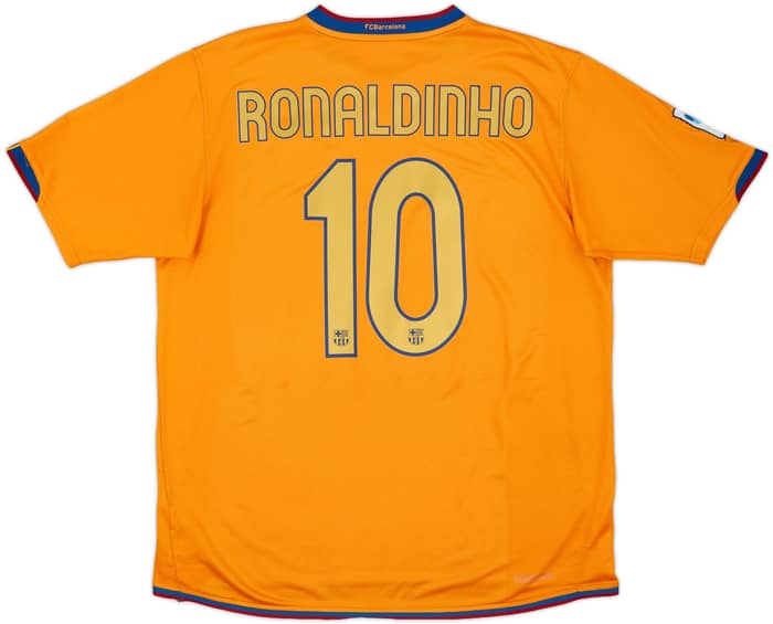 2006-08 Barcelona Away Shirt Ronaldinho #10 - 8/10 - (L)
